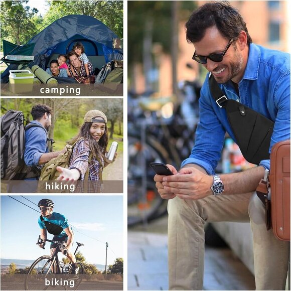 Sling Bag for Women Men, Anti Theft Travel Bag Crossbody Bags for Women Men Flex - Picture 7 of 8